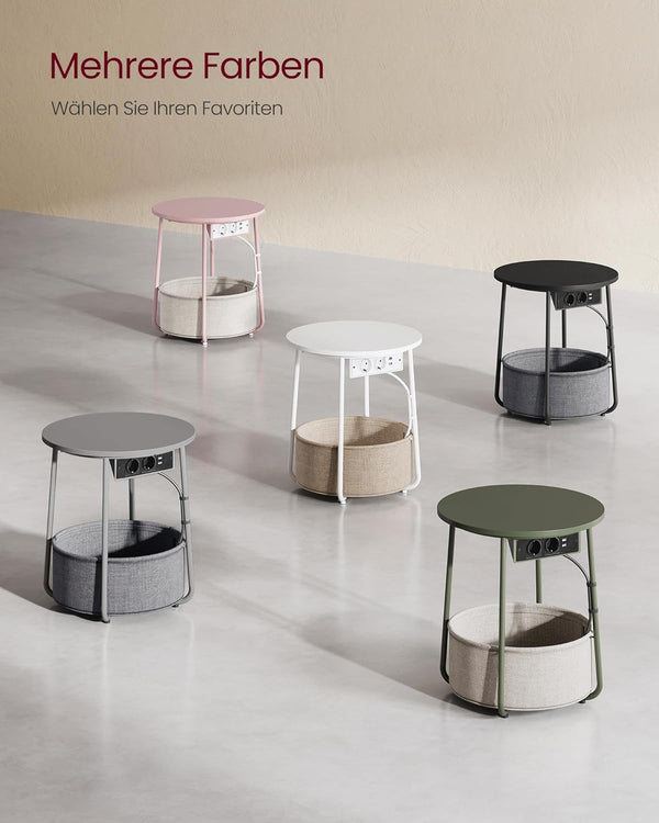 Side Table with Socket & Basket - Karrari