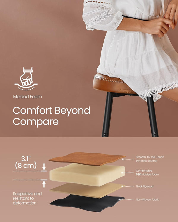 Set of 2 Backless Bar Stools