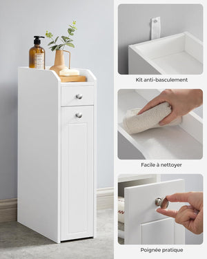 Narrow Bathroom Cabinet with Drawers - Karrari
