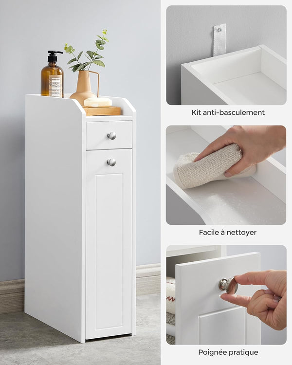 Narrow Bathroom Cabinet with Drawers - Karrari