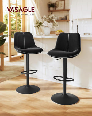 Ergonomic Velvet Bar Chairs for Kitchen Island (Set of 2)