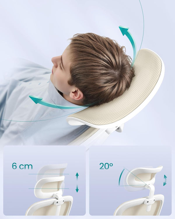 Ergonomic Chair with Double-Layer Breathable Mesh Fabric & Adjustable Headrest - Karrari