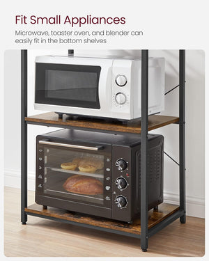 Kitchen Baker’s Rack with Shelves and Hooks