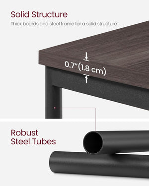 Tall Side Table in Chestnut Brown & Black