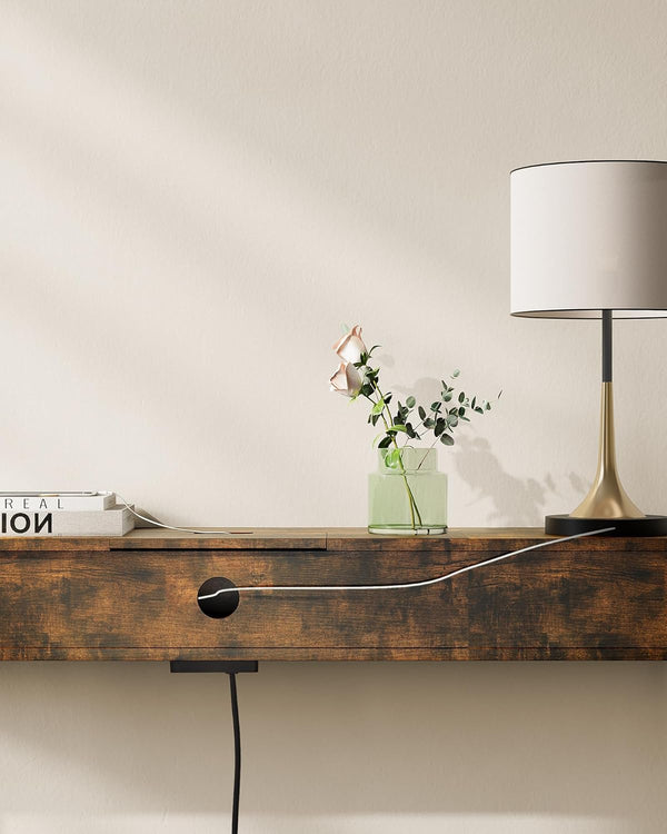 Narrow Console Table - Sockets & 2 Compartments - Karrari