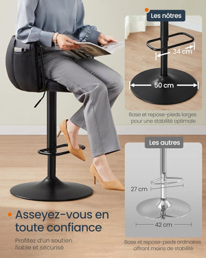 360° Swivel Bar Stools with Adjustable Height (Set of 2)