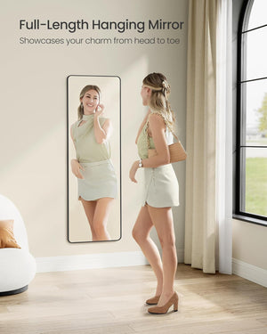 Full-Length Hanging Mirror, Over-Door or Wall-Mounted (40x120cm)