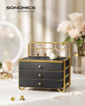3-Tier Jewellery Organizer - Drawers & Hanging Rack