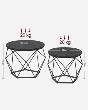 2-Piece Round Coffee Tables with Removable Tops - Karrari