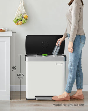 Stainless Steel Pedal Bin (2×30L) - Soft-Close Lid