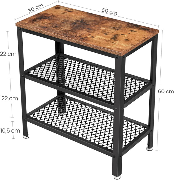 Side Table with 2 Mesh Shelves - Karrari