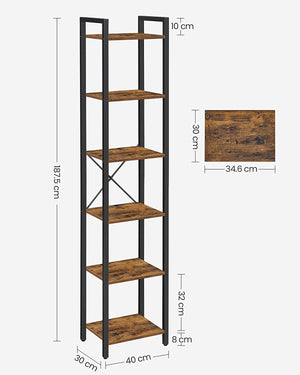 6-Tier Bookcase & Storage Shelf - Karrari