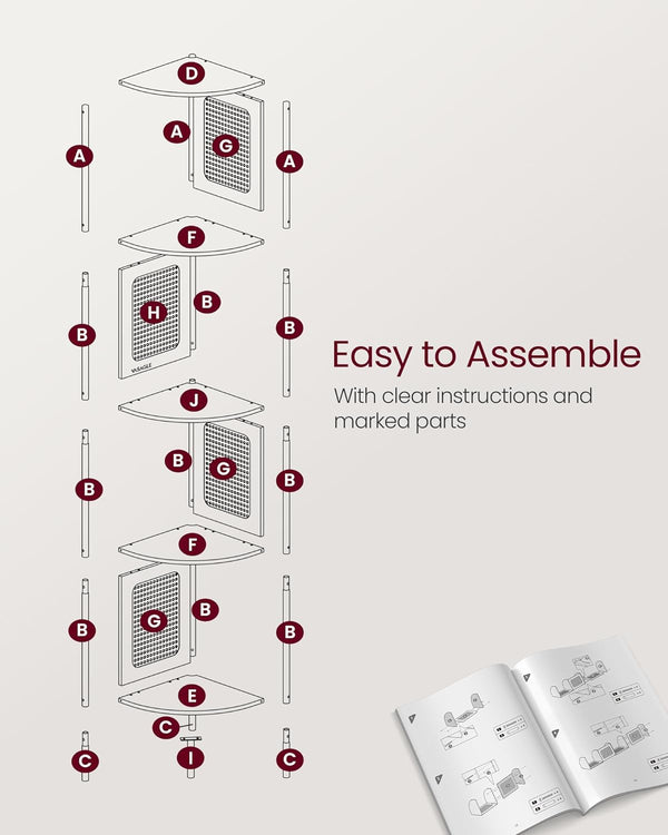 5-Tier Corner Shelf with Polyrattan Sides - Karrari