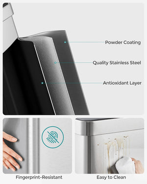 Stainless Steel Pedal Bin (2×30L) - Soft-Close Lid