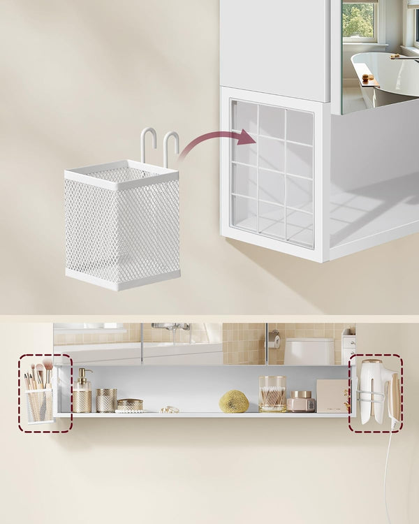 3-Door Bathroom Mirror Cabinet with Storage - Karrari