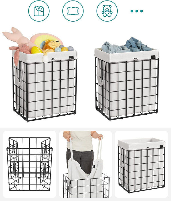 90L Foldable Laundry Basket - Removable Bag - Karrari