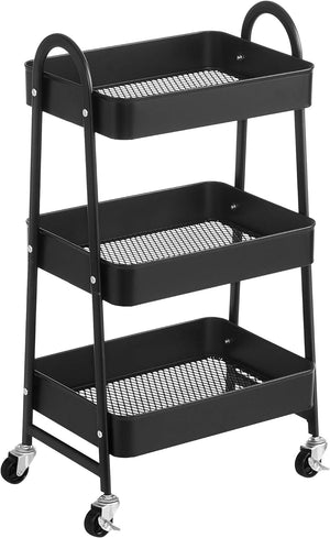 3-Tier Rolling Metal Trolley with Handles - Karrari