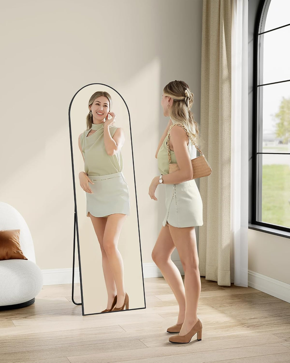 Full Length Floor Mirror with Stand (50x160cm)