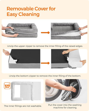 Orthopedic Dog Sofa Bed - Removable Washable Cover - Karrari