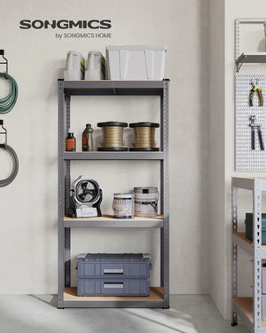 Heavy-Duty Storage Shelving - Steel Frame with 4 Adjustable Shelves (40x80x160cm) - Karrari