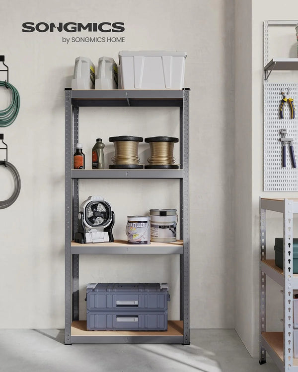 Heavy-Duty Storage Shelving - Steel Frame with 4 Adjustable Shelves (40x80x160cm) - Karrari