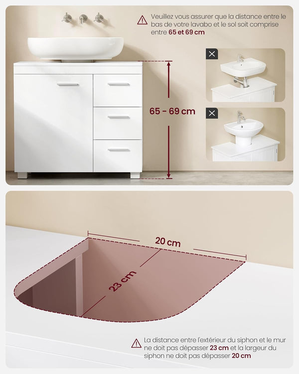 Bathroom Vanity Unit for Sink – Drawers & Storage - Karrari