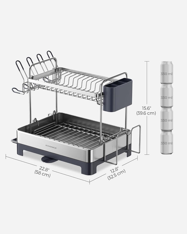 2-Tier Expandable Stainless Steel Rack