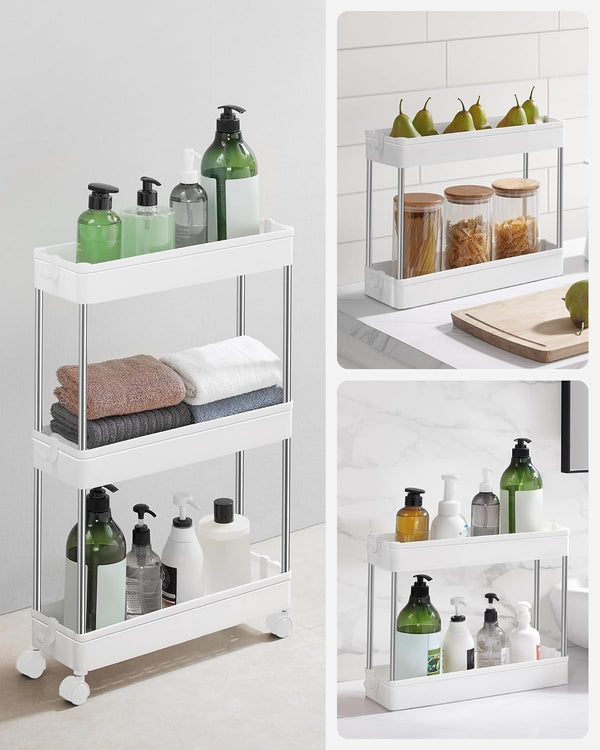3-Tier Rolling Storage Cart with Wheels