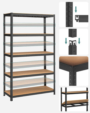 5-Tier Steel Shelving Unit – Boltless Garage Storage Rack (60x120x200cm) - Karrari