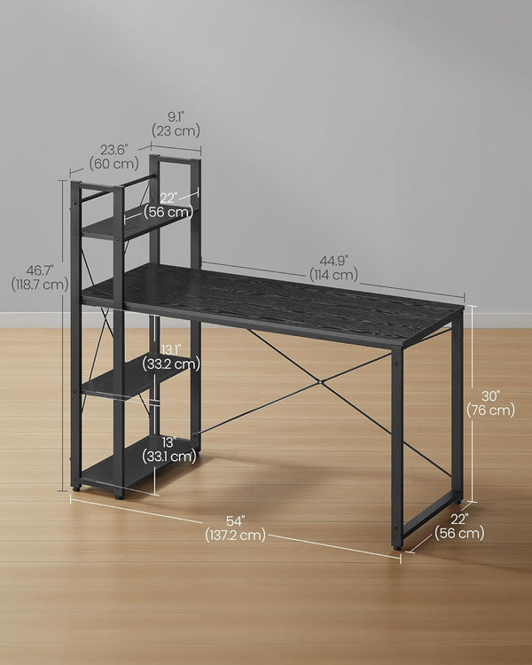 Computer Desk with Storage Shelves on Reversible - Karrari