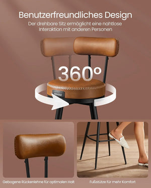 Swivel Faux Leather Bar Stools (Set of 2)