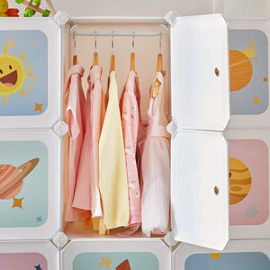 DIY Wardrobe Storage Cabinet - 16 Cubes & 4 Rods - Karrari