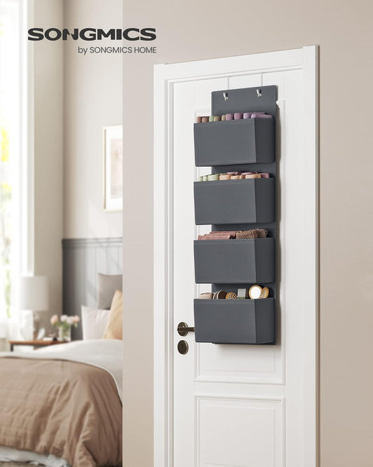 Over-Door Storage with 4 Pockets, Wall Hanging Storage Organiser, Practical and Spacious, for Children’s Room Office Bedroom