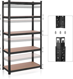 Garage Storage Shelf - 5-Tier Steel, Tool-Free Assembly (40 90x180cm) - Karrari