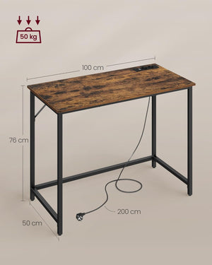 Gaming Desk with LED Lighting & Power Strip - Karrari