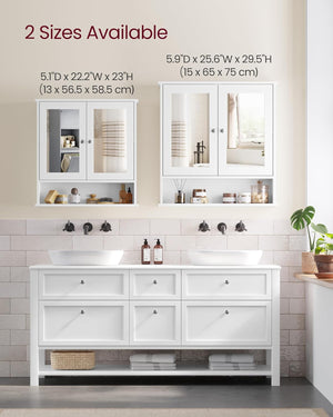 Wall-Mounted Bathroom Cabinet with Mirror Doors
