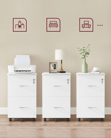 2-Drawer Filing Cabinet, Mobile File Cabinet for Home Office