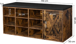 Shoe Storage Bench with Cushion - Karrari