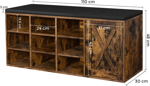 Shoe Storage Bench with Cushion - Karrari