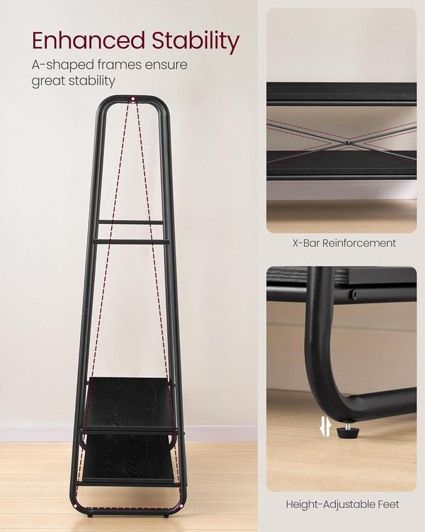 Steel Coat Stand with Shelves & Hooks - Karrari