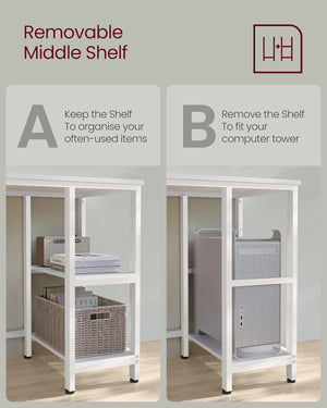 L-Shaped Computer Desk with 2 Storage Shelves - Karrari