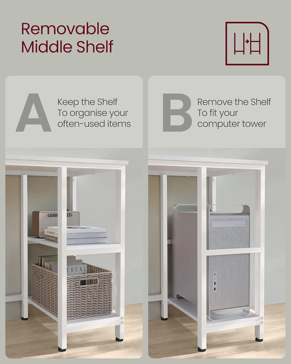 L-Shaped Computer Desk with 2 Storage Shelves - Karrari
