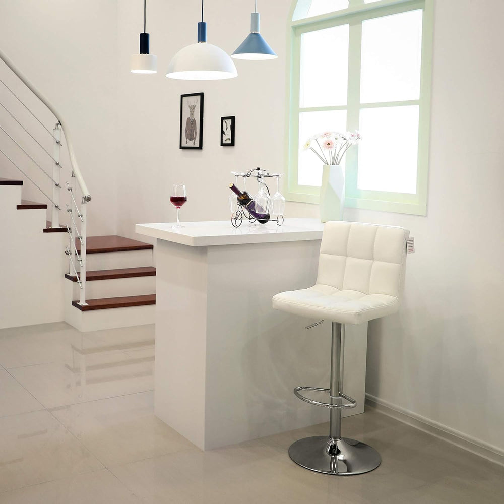 Breakfast Bar Stools with Chrome Base (Set of 2)