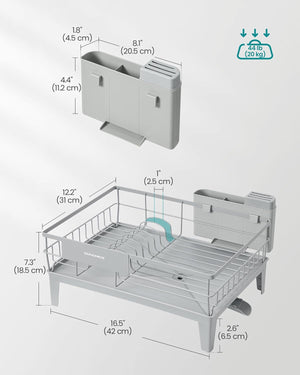 360° Dish Rack with Drain Spout & Cutlery Holder - Karrari