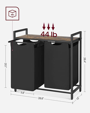 Laundry Basket with Shelf and Pull-Out Bags - Karrari