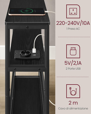 Side Table - Charging Port & Shelves - Karrari