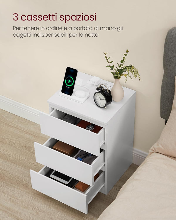 2-Piece Bedside Tables – Drawers & Charging Ports - Karrari