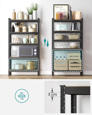 Heavy-Duty Steel Storage Rack - 5-Tier, High Load Capacity (30x75x150cm) - Karrari