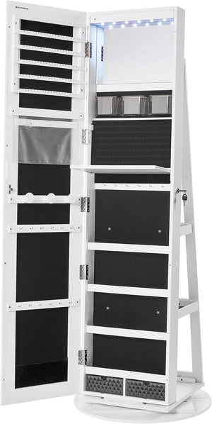 360° Rotating LED Mirror Jewellery Cabinet - Karrari