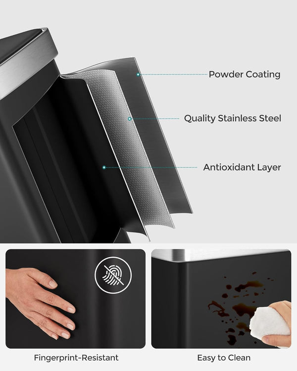 Stainless Steel Pedal Bin (2×30L) - Soft-Close Lid